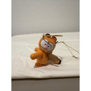 Vintage 1980s Wooden Garfield Ornament With Halo Collectors